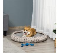 Cuccia per Cani e Gatti Rotonda, Rialzata e Lavabile in Cotone PP, Cuscino Imbottito, Φ93x15cm, Grigia