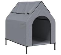 Cuccia per cani grigio chiaro in tessuto Oxford e acciaio, 110 x 75 x 107 cm, resistente alle intemperie, pieghevole, isolata, con tetto traspirante, ideale come posto per dormire, cuccia