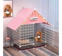 Cuccia per Cani in Metallo per Interni, Cuccia per Cani Indistruttibile per Impieghi Gravosi, Cuccia per Cani da Compagnia, Laula para Perros A Prova di Masticazione con G, Pink, 75LX39WX95Hcm