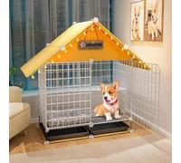 Cuccia per Cani in Metallo per Interni, Cuccia per Cani Indistruttibile per Impieghi Gravosi, Cuccia per Cani da Compagnia, Laula para Perros A Prova di Masticazione con G, Yellow, 75LX39WX95Hcm