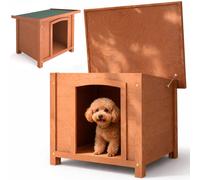 Cuccia per Cani Taglia S Casetta da Esterno con Tetto Apribile in Legno