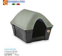 Cuccia per Cani Tessuto Taglia Media Verde Grigio Ardesia per Interno Esterno