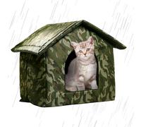 Cuccia per gatti all'aperto - Casetta per gatti riscaldata per gatti invernali | Nicchie resistenti alle intemperie per gatti interni ed esterni, rifugio pieghevole e caldo per gatti