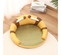 Cuccia per gatti con cuscino morbido rimovibile, spugna ad alta resilienza compatibile con comodo supporto, design stile divano in rattan in