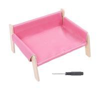 Cuccia per Gatti, Culla Rialzata per Cani da Esterno per Cani di Taglia Grande Lettino per Cani Lettino per Cani Rialzato Lettino per Animali Domestici in Legno di Pino Look (PINK)