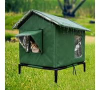 Cuccia per gatti da esterno, isolata, impermeabile, in tessuto Oxford, calda,