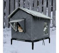 Cuccia per gatti da esterno, isolata, impermeabile, in tessuto Oxford, calda,