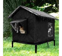 Cuccia per gatti da esterno, isolata, impermeabile, in tessuto Oxford, calda,