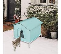 Cuccia per gatti da esterno isolata per animali domestici rialzata cuccioli,