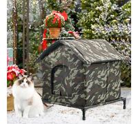 Cuccia per gatti da esterno, resistente alle intemperie, isolata, con base