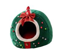 Cuccia per gatti di Natale, nascondiglio, tenda di Natale chiusa per