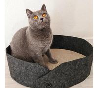 Cuccia per gatti in feltro con fondo tiragraffi in cartone Owen CanadianCat - Antracite - Cuccia per gatti - 1° ORDINE? scegli lo sconto BZR5 / BZR20 + 200 punti fedeltà grigio