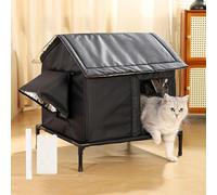 Cuccia per gatti isolata, calda e rialzata, rifugio invernale per gatti,