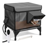 Cuccia per gatti riscaldata per l'inverno, resistente alle intemperie, con temperatura regolabile, design pieghevole per un calore accogliente