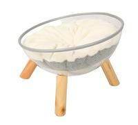 Cuccia per Gatti Soffice, Cuccia per Cuccioli per Cani, Cuccia per Gatti in Capsula Trasparente, Cuccia per Gatti Trasparente Rialzata in Legno Stabile, Durevole con Cuscino,