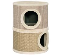 Cuccia per Gatti Tiragraffi a Torre con 2 Nicchie Corda in Sisal Cachi AllMyPets