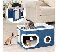 Cuccia per Gatti Tiragraffi Casetta Animale 58x42x33 cm Cuscino Base Antiscivolo