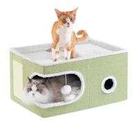 Cuccia per Gatti Tiragraffi Casetta Animale 58x42x33 cm Cuscino Base Antiscivolo