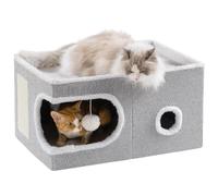 Cuccia per Gatti Tiragraffi Casetta Animale 58x42x33 cm Cuscino Base Antiscivolo