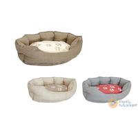 Cuccia per interni tonda I LOVE per cane e gatto cotone resinato 60x50x21h cm co