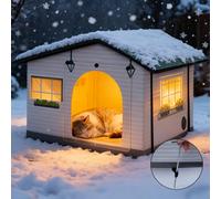 Cuccia resistente per da esterno progettata per l'inverno con isolamento termico caldo, dotata di una porta di sicura, che un e sicuro per da esterno