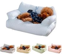 Cuccia rinfrescante per animali domestici in seta di ghiaccio, divano letto per cani traspirante e lavabile, fondo rimovibile e lavabile, antiscivolo, adatto alla maggior parte dei cani e gatti