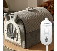 Cuccia Riscaldata per Animali Domestici, Cuscinetto Riscaldante per Gatti e Cani di Piccola Taglia, Impermeabile, Resistente alla Masticazione, Kit Parto, Casa con Riscaldamento Elettrico per Animali