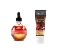 Cuccio Kit essenziale per l'idratazione al melograno e al fico, 75 ml, olio per cuticole e tubo per burro da 4 once