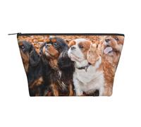 Cuccioli autunnali di Cavalier King Charles Spaniel, Borsa da toilette Borsa per trucco Borsa per cosmetici Borsa da toilette da viaggio portatile