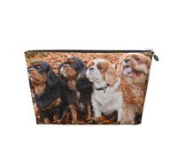 Cuccioli autunnali di Cavalier King Charles Spaniel, Borsa da toilette Borsa per trucco Borsa per cosmetici Borsa da toilette da viaggio portatile