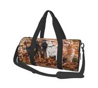 Cuccioli autunnali di Cavalier King Charles Spaniel, Borsone da viaggio di grande capacità Borsa rotonda Borsa da viaggio sportiva Borsa da viaggio Borsa da fitness