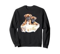 Cuccioli Boxer sul Letto Felpa