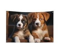Cuccioli Cani Animali Animali Bandiera 61 x 88,9 cm No Fade Bandiera di benvenuto Giardino Cortile Casa Bandiere Decorative Giardino Yard Cartello Interno Esterno Banner Party Home Decor