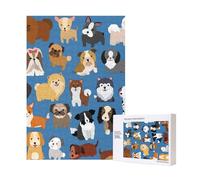 Cuccioli carini di cani,Puzzle in legno da 300 pezzi per adulti e adolescenti