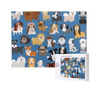 Cuccioli carini di cani,Puzzle in legno da 500 pezzi, gioco di famiglia, puzzle per adulti e adolescenti, decorazioni per la casa