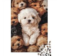 Cuccioli Carini Puzzle 1000 Pezzi Carta per Adulti Scena Cane Soffice Gioco di Puzzle 1000 Pezzi Relax Famiglia Focus Decorazione Regalo 52x38cm/1000pcs