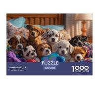 Cuccioli Carini Puzzle 1000 Pezzi Carta per Adulti Scena in Camera Accogliente Gioco di Puzzle 1000 Pezzi Relax Casa Decorazione Regalo 52x38cm/1000pcs