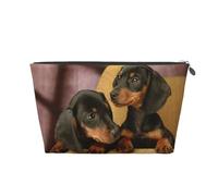 Cuccioli di bassotto Animali domestici Cani Piccolo bassotto, Borsa da toilette Borsa per trucco Borsa per cosmetici Borsa da toilette da viaggio portatile