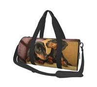 Cuccioli di bassotto Animali domestici Cani Piccolo bassotto, Borsone da viaggio di grande capacità Borsa rotonda Borsa da viaggio sportiva Borsa da viaggio Borsa da fitness