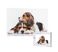 Cuccioli di Beagle adorabili,Puzzle in legno da 1000 pezzi per famiglie, puzzle per adulti e adolescenti