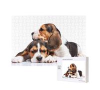 Cuccioli di Beagle adorabili,Puzzle in legno da 300 pezzi per famiglie, per adulti e adolescenti, decorazioni per la casa
