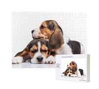 Cuccioli di Beagle adorabili,Puzzle in legno da 500 pezzi, gioco di famiglia, puzzle per adulti e adolescenti, decorazioni per la casa
