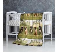 Cuccioli di Boxer Cani Animali Domestici Cani di Famiglia,Coperta morbida, calda, anti-pilling, in flanella, peluche, 76 x 127 cm