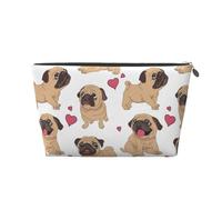 Cuccioli di carlini divertenti cartoni animati, Borsa da toilette Borsa per trucco Borsa per cosmetici Borsa da toilette da viaggio portatile