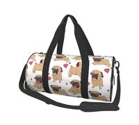 Cuccioli di carlini divertenti cartoni animati, Borsone da viaggio di grande capacità Borsa rotonda Borsa da viaggio sportiva Borsa da viaggio Borsa da fitness