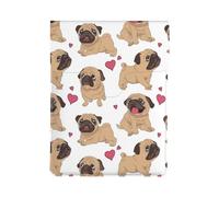 Cuccioli di carlino divertenti dei cartoni animati, Custodia per laptop in pelle PU, borsa per notebook, custodia per laptop, custodia per tablet