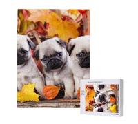 Cuccioli di carlino,Puzzle in legno da 500 pezzi per adulti e adolescenti