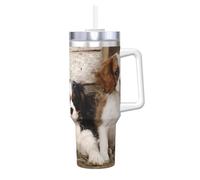 Cuccioli di Cavalier King Charles Spaniel di piccola taglia,Tazza Ice Bully da 40 oz con manico, in acciaio inossidabile, con borraccia