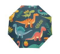 Cuccioli Di Dinosauro Anime Ombrello Pieghevole Automatico Ombrelli Antivento Protezione UV da Viaggio per Bambini Ragazzi Ragazze