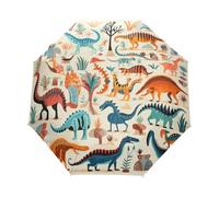 Cuccioli Di Dinosauro Astratti Dei Cartoni Animati Ombrello Pieghevole Automatico Ombrelli Antivento Protezione UV da Viaggio per Bambini Ragazzi Ragazze